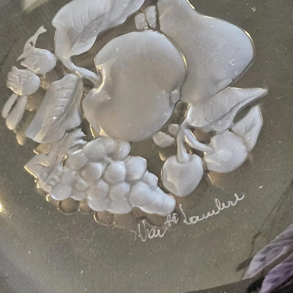 Set Val St Lambert Crystal BRUSSELS INTAGLIO Shallow Fruit Bowls Few Tiny Knicks